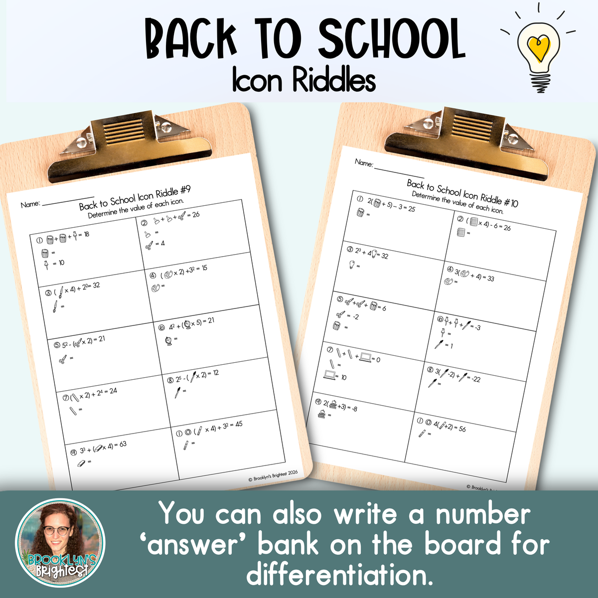 Back to School Icon Riddles