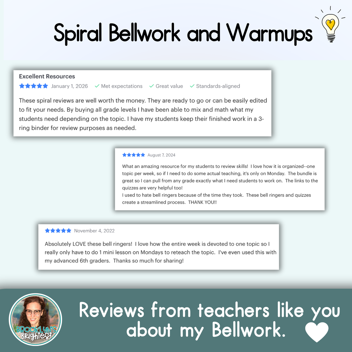 Middle School Math Spiral Review Bellringers, Warmups, and Bellwork