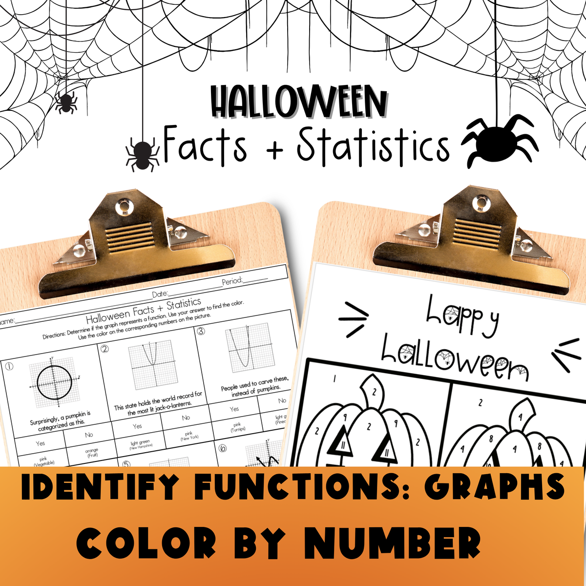 Halloween 8rd Grade Facts and Statistics Color by Number Worksheet