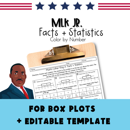 MLK Jr Facts and Statistics Color by Number Worksheet