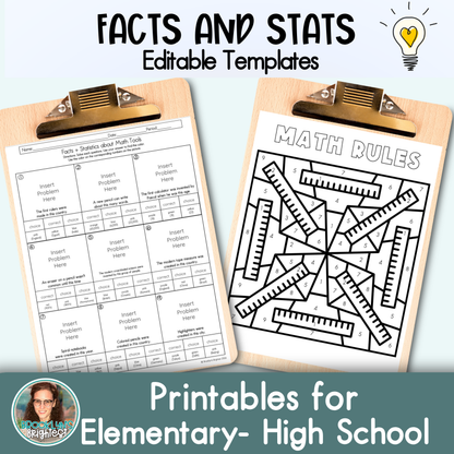 Editable Facts and Stats Bundle BRING YOUR OWN PROBLEMS