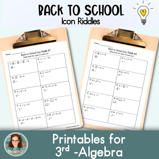 Back to School Icon Riddles