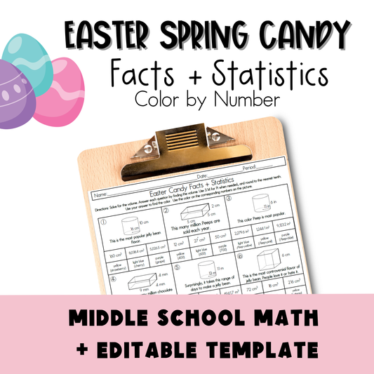 Easter / Spring Facts and Statistics Color by Number Worksheet