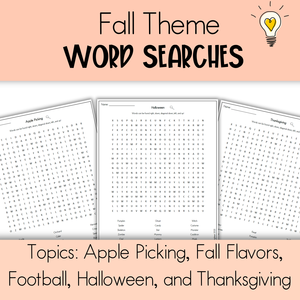 Fall Word Search Bundle
