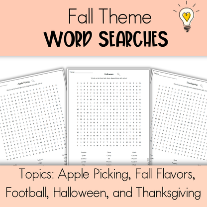 Fall Word Search Bundle