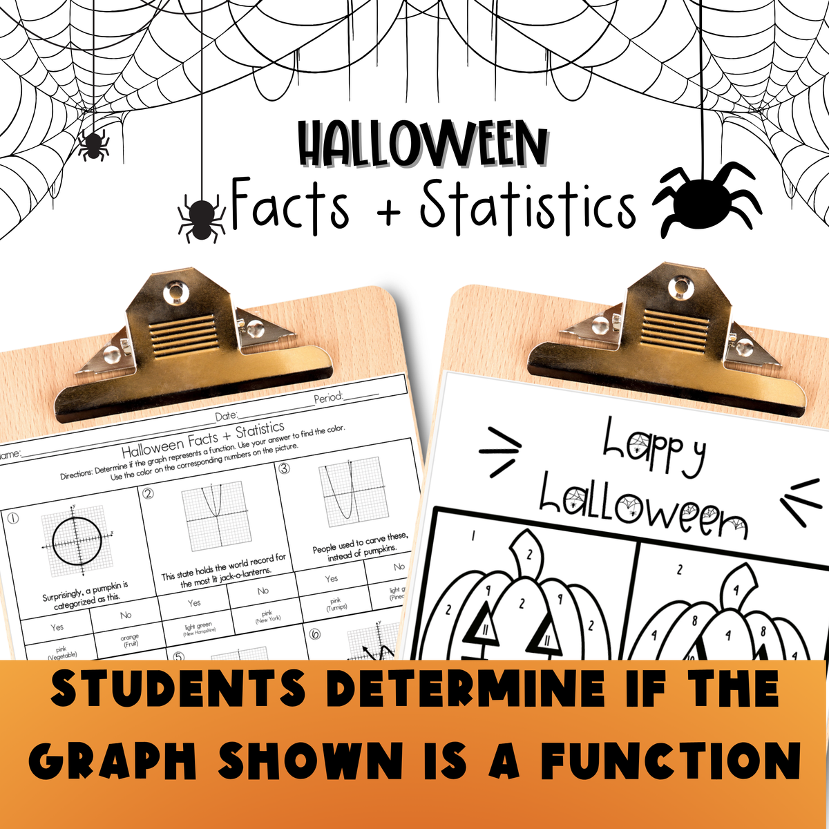 Halloween 8rd Grade Facts and Statistics Color by Number Worksheet