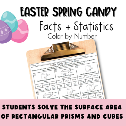 Easter / Spring Facts and Statistics Color by Number Worksheet