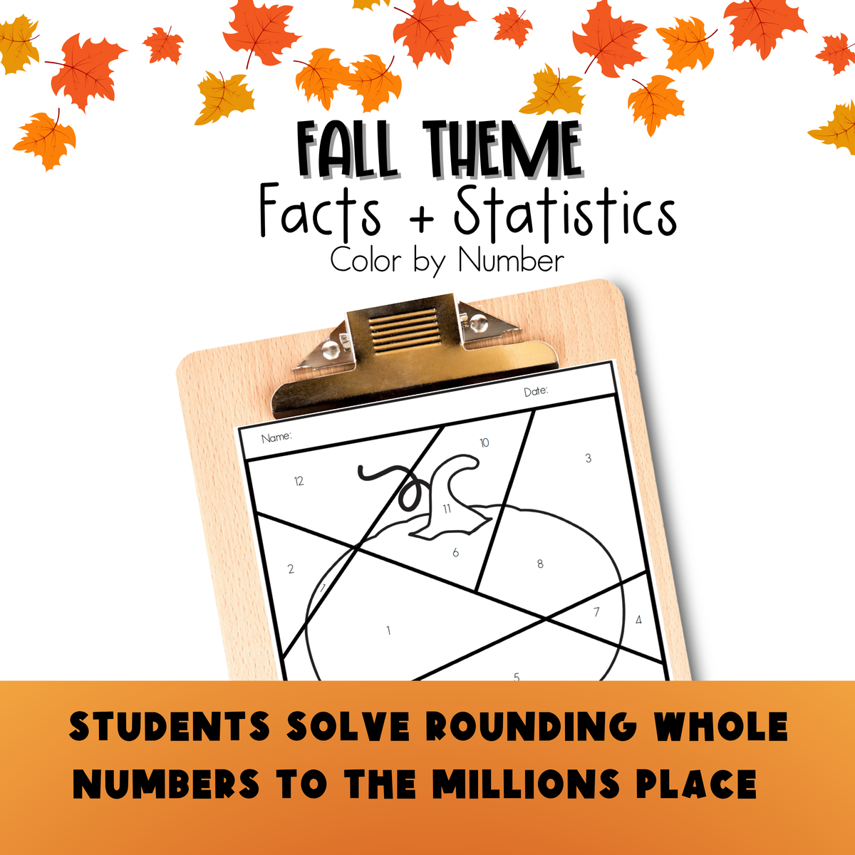 Thanksgiving 4th Grade Facts and Statistics Color by Number Worksheet