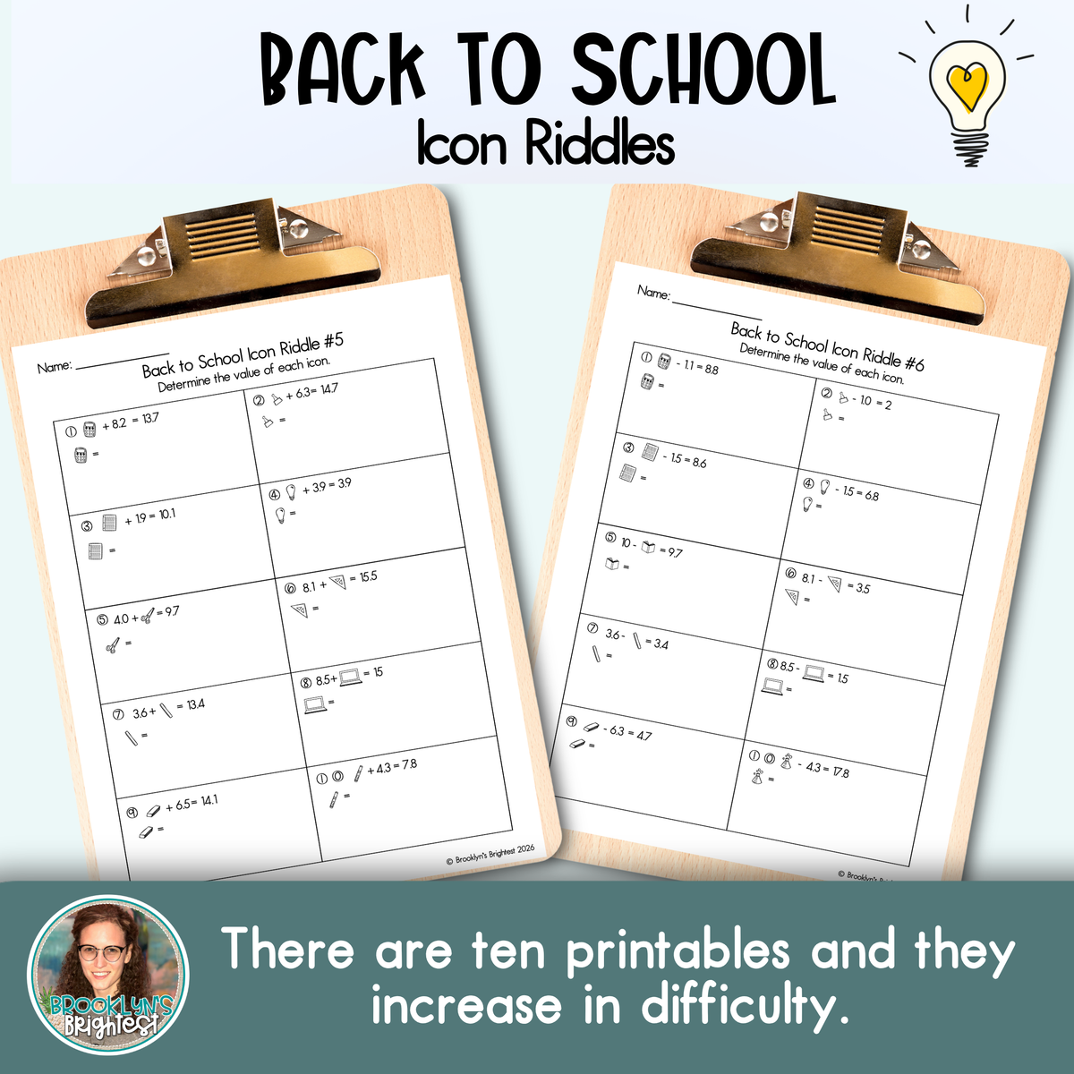 Back to School Icon Riddles