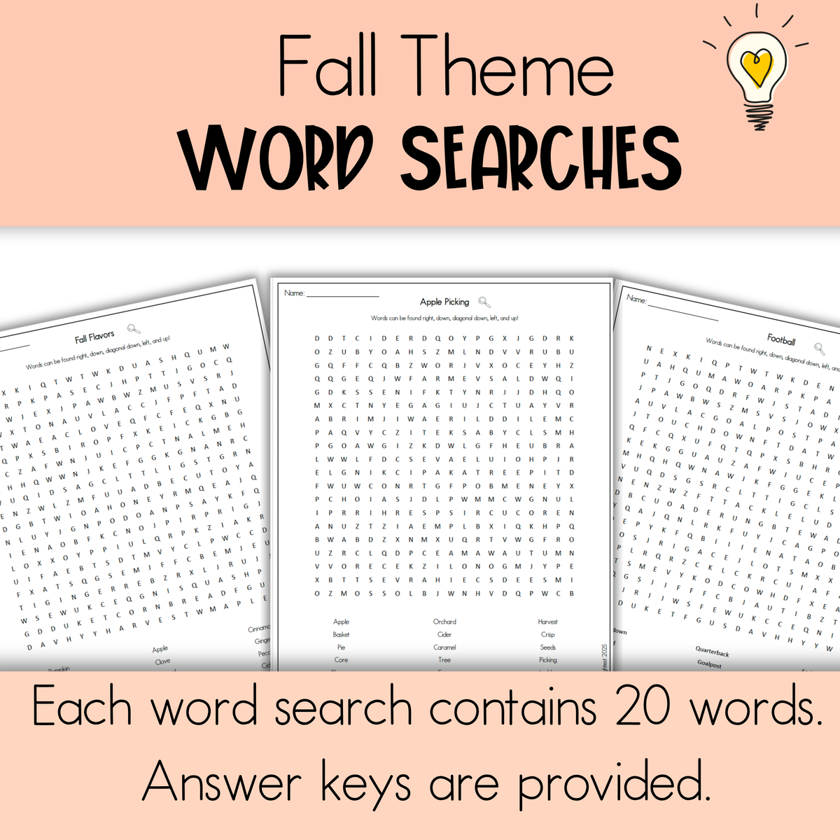 Fall Word Search Bundle