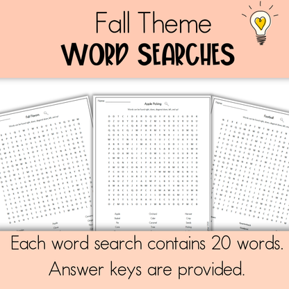 Fall Word Search Bundle