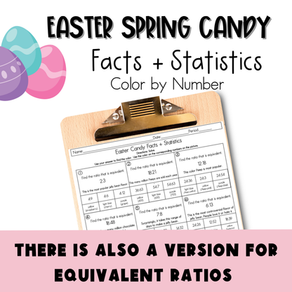 Easter / Spring Facts and Statistics Color by Number Worksheet