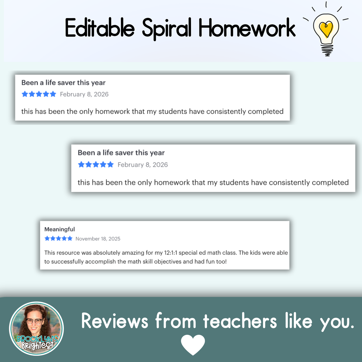 Algebra One Math Spiral Review Homework Editable Entire Year