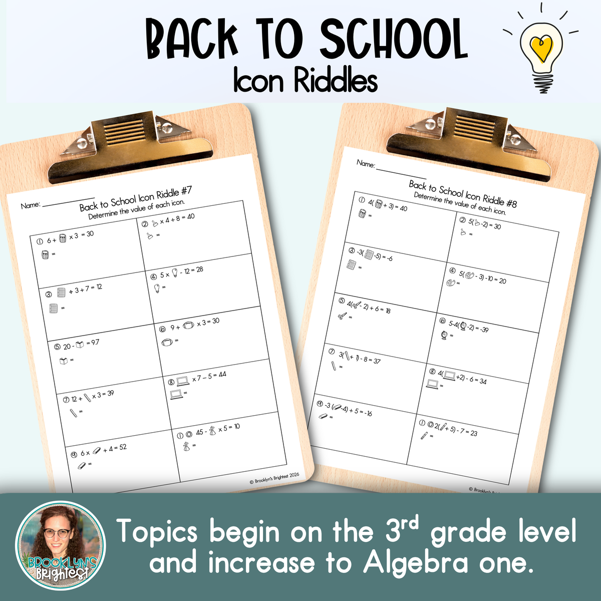 Back to School Icon Riddles