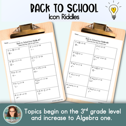 Back to School Icon Riddles