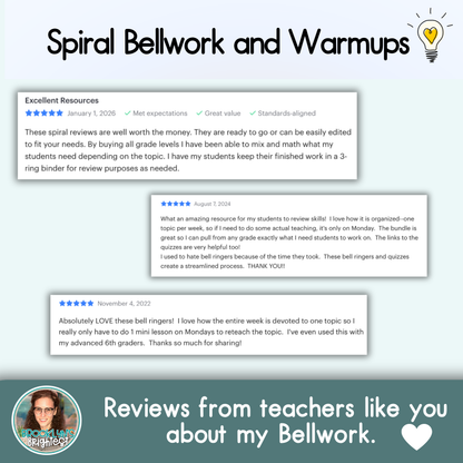 Geometry Spiral Bellringers, Warmups, and Bellwork